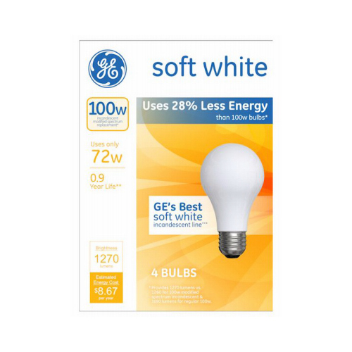 GE 66249-XCP12 Halogen Bulb 72 W A19 A-Line 1,270 lm Soft White Clear - pack of 12