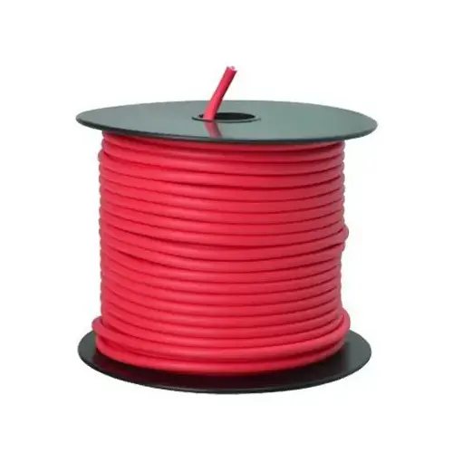 Primary Wire, 12 AWG Wire, 1-Conductor, 60 VDC, Copper Conductor, Red Sheath, 100 ft L