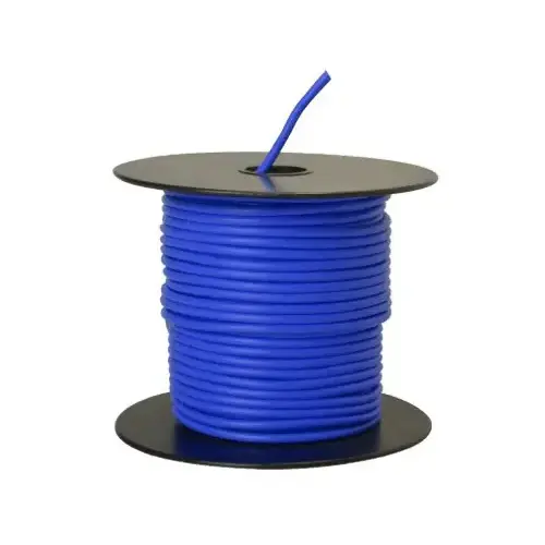 Primary Wire, 14 AWG Wire, 1-Conductor, 60 VDC, Copper Conductor, Blue Sheath, 100 ft L - pack of 2