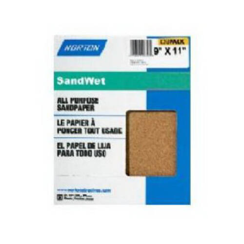 Sanding Sheet, 9 in L, 11 in W, 440, 320, 220 Grit, Aluminum Oxide Abrasive - pack of 5