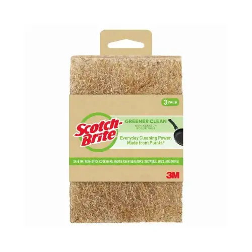 Scouring Pad Non-Scratch For All Purpose 6" L Brown