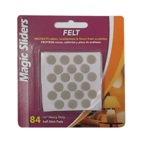 Magic Sliders 63118-XCP6 Protective Pads Felt Self Adhesive Oatmeal Round 3/8" W X 3/8" L Oatmeal - pack of 6