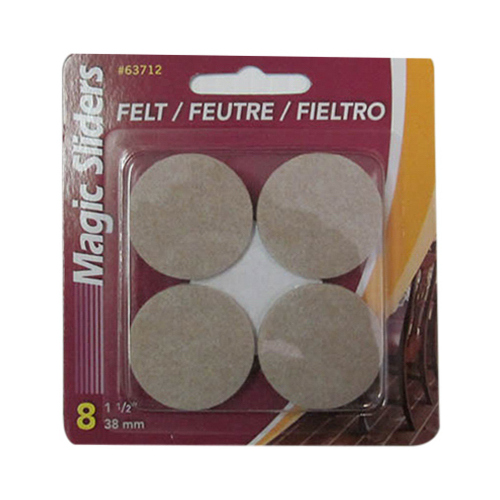 Protective Pads Felt Self Adhesive Oatmeal Round 1-1/2" W X 1-1/2" L Oatmeal - pack of 6