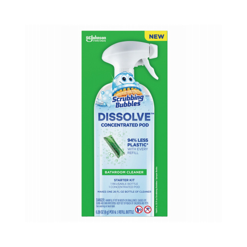 Dissolve Concentrated Bathroom Cleaner Starter Kit, Dissolve Pod, Marine, Ozone, Green Yellow - pack of 4