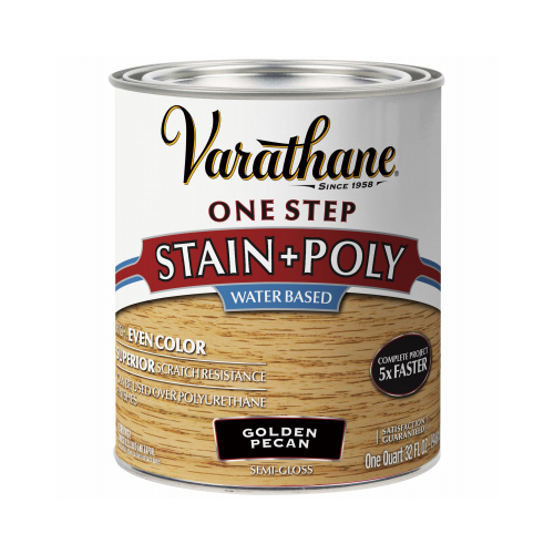 Stain Semi-Gloss Golden Pecan Water-Based Polyurethane 1 qt Golden Pecan