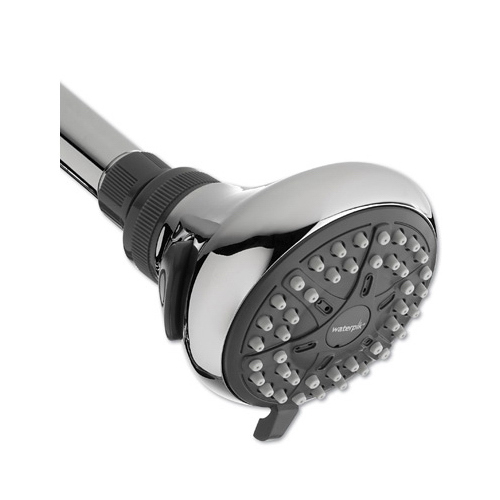 Waterpik VBE-423 EcoFlow Series VBE-423 Shower Head, 1.6 gpm, 1/2 in Connection, Plastic, Chrome, 3-1/4 in Dia