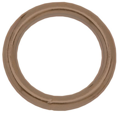 Campbell T7662154 T7661154 Welded Ring, 150 lb Working Load, 2 in ID Dia Ring, #7B Chain, Solid Bronze, Polished