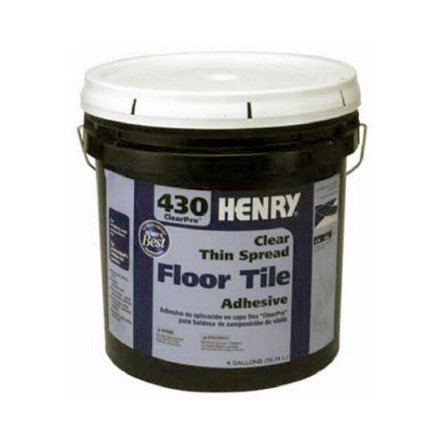 HENRY 12102 430 ClearPro Floor Adhesive, Paste, Mild, Clear, 4 gal Pail