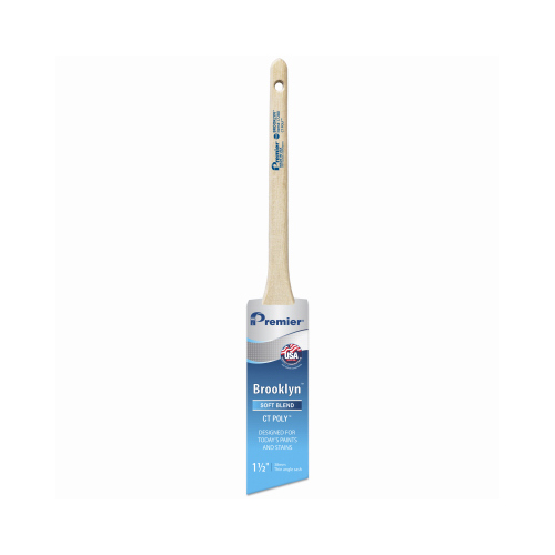 Brooklyn Paint Brush, Angle Brush, 1-1/2 in L Bristle, Polyester Bristle, Sash Handle