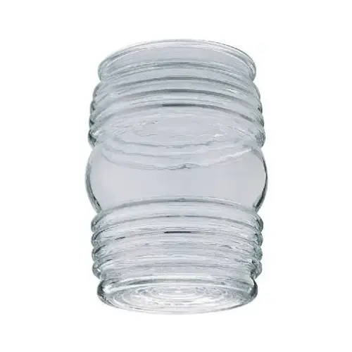 Light Shade, 3-5/8 in Dia, Jelly Jar, Glass, Clear