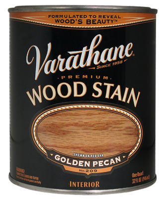 Varathane 211710H Wood Stain Premium Semi-Transparent Golden Pecan Oil-Based Urethane Modified Alkyd 1 qt Golden Pecan