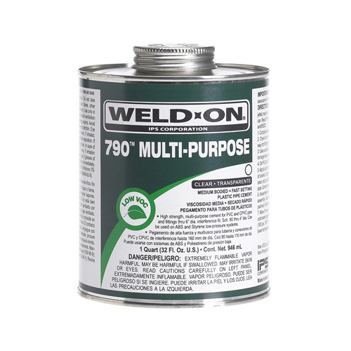 Weld-On 10258 16 oz. PVC 790 Multi-Purpose Cement in Clear