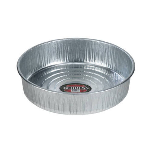 Drain and Utility Pan, 3 gal Capacity, Galvanized Steel, Silver
