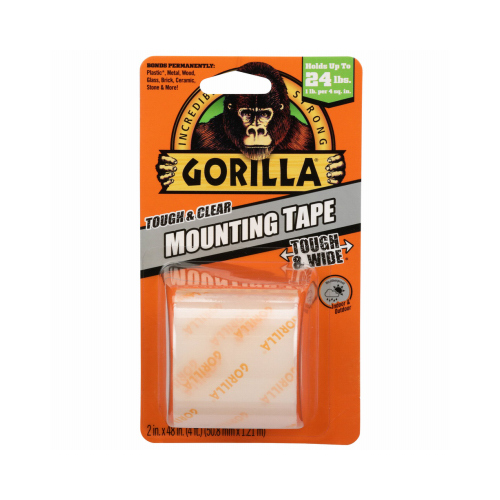 Gorilla 104671 Mounting Tape, 48 in L, 2 in W, Clear