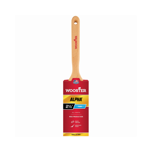 Paint Brush, 2-1/2 in W, 2-15/16 in L Bristle, Synthetic Bristle, Flat Sash Handle