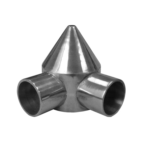 Chain Link Bullet Cap 3.74" L Silver Aluminum Silver