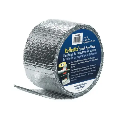 Reflectix SPW0602508 Pipe Wrap 6" S X 25 ft. L Aluminum