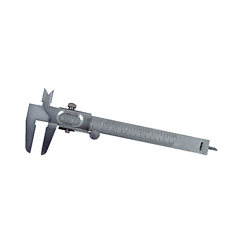 Vernier Caliper, 0 to 5 in, SAE, Metric Graduation, 2.56 in Jaw, Analog Display, Steel