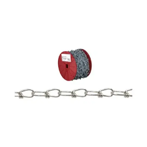 0722027 Loop Chain, #2/0, 155 ft L, 255 lb Working Load, Low Carbon Steel, Zinc