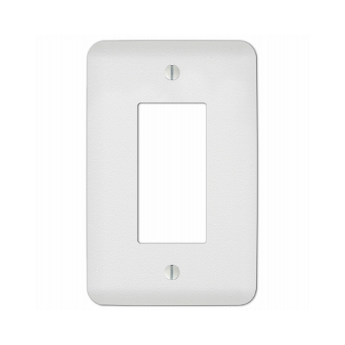 Amerelle 635RW Wall Plate Perry Textured White 1 gang Stamped Steel Rocker Textured