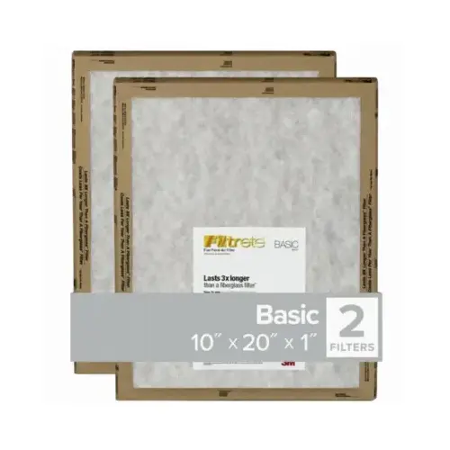 Flat Panel Air Filter, 20 in L, 10 in W, 2 MERV, For: Air Conditioner, Furnace and HVAC Syste - 2 per pack x24 packs