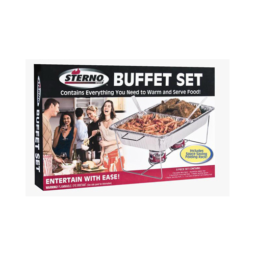 Buffet Set 20.88" W X 3.25" L Silver Silver