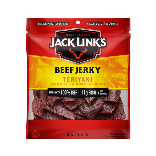 Beef Jerky Jack Link's Teriyaki 2.85 oz Bagged - pack of 8