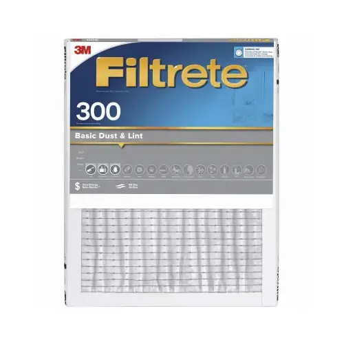 Basic Dust & Lint Pleated Furnace Air Filter, MPR 300, 3 Months, Gray, 12x20x1 In. - pack of 4