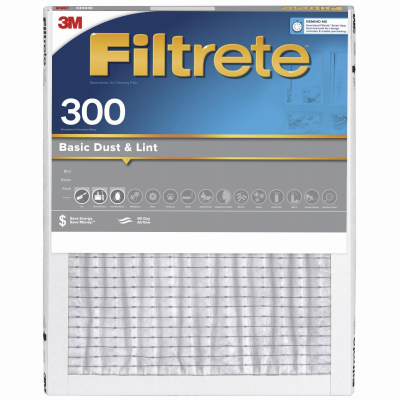 3M 323DC-4 14x24 x 1 In. Basic Dust & Lint Pleated Furnace Air Filter, Gray, MPR 300, 3 Months