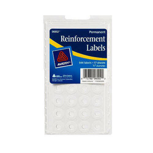 Reinforcement Label Round White White