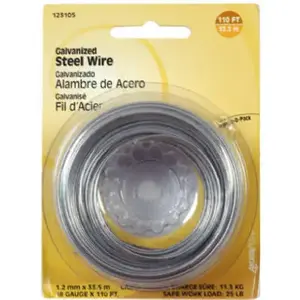 Hillman 110 ft. L Galvanized Steel 18 Ga. Wire Hillman 110 ft. L Galvanized Steel 18 Ga. Wire