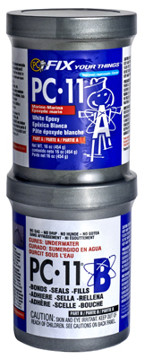 PROTECTIVE COATING CO PC11-1# PC-11 Marine-Grade Epoxy Adhesive, White, Paste, 1 lb Jar