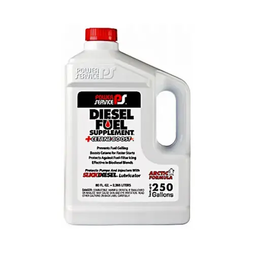 POWER SERVICE 1064-06 Diesel Fuel Supplement Plus Cetane Boost, 64 oz Brown