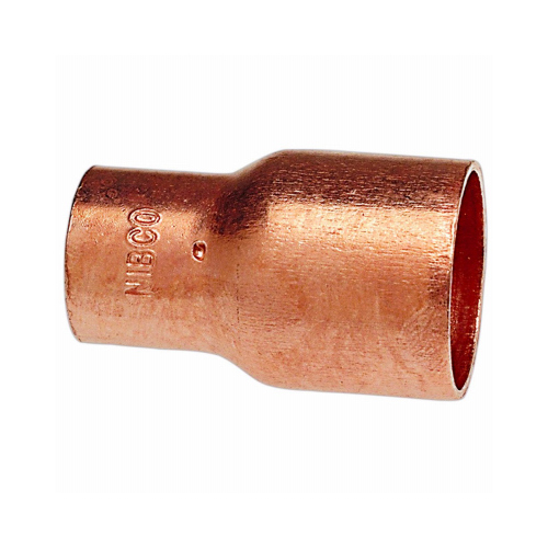 NIBCO W00800D Reducing Coupling 1" Sweat T X 1/2" D Sweat Copper