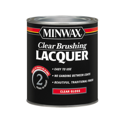 0000 Brushing Lacquer, Gloss, Liquid, Clear, 1 qt, Can