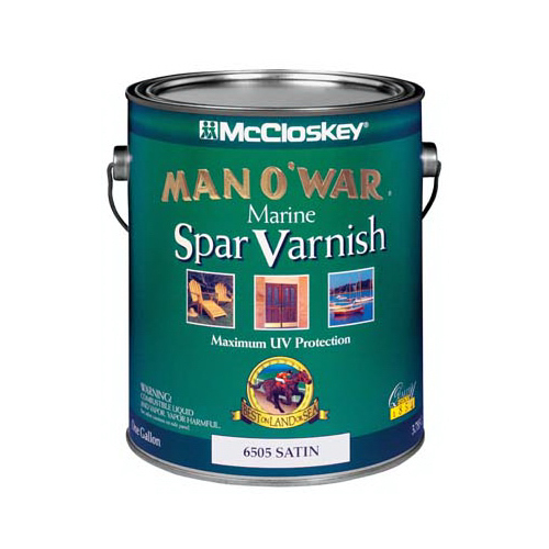 Man O'War 80- Series 080.000.007 Marine Spar Varnish, Satin, 1 gal