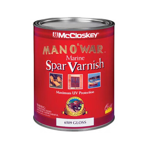 Man O' War 080.000.005 Marine Spar Varnish, Gloss, Clear, Liquid, 1 qt - pack of 4