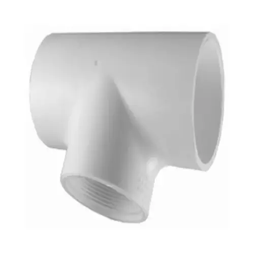 Schedule 40 PVC Pressure Reducing Tee, White, 1 x 1 x 1/2-In.