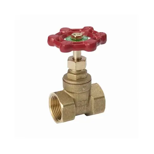 B&K 100-408HC ProLine Series Gate Valve, 2 in Connection, FPT, 200/125 psi Pressure, Brass Body