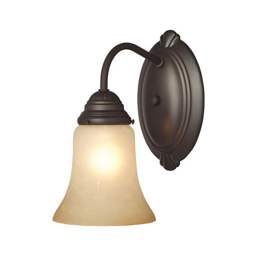 Trinity II Series 00 Wall Light Fixture, 120 V, 1-Lamp, Incandescent, LED Lamp, Steel Fixture Oil Rubbed Bronze