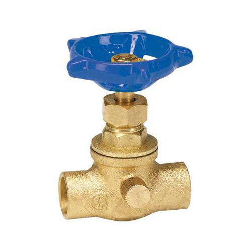 Stop and Waste Valve, 1/2 in Connection, Compression, 125 psi Pressure, Brass Body