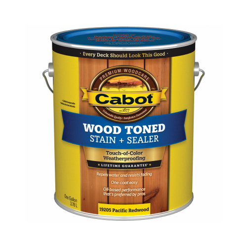 19200 Series 140.00.007 Exterior Stain, Wood Toned, Pacific Redwood, Liquid, 1 gal, Can - pack of 4