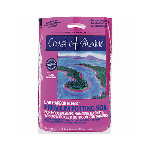 Coast of Maine BH16 Harbor Blend 1CBBH16 Bar Organic Potting Soil, 16 qt Bag