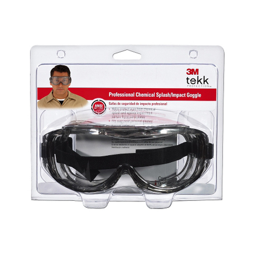 Chemical Splash Professional Goggles, Anti-Scratch, Impact Lens, Polycarbonate Lens Black