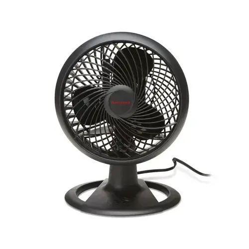 Table Fan Turbo Force 13.7" H X 8" D 3 speed Oscillating Black