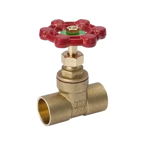 B&K 170-4-12 ProLine Series Gate Valve, 1/2 in Connection, Sweat, 200/125 psi Pressure, Brass Body