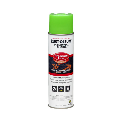 INDUSTRIAL CHOICE 203023 Marking Paint, Semi-Gloss, Fluorescent Green, 17 oz, Aerosol Can