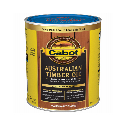 140.00.005 Australian Timber Oil, Mahogany Flame, Liquid, 1 qt, Can