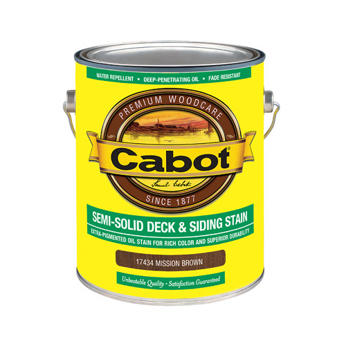 140.00.007 Deck and Siding Stain, Mission Brown, Liquid, 1 gal
