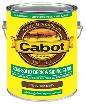 Cabot 140.0017434.007 140.00.007 Deck and Siding Stain, Mission Brown, Liquid, 1 gal